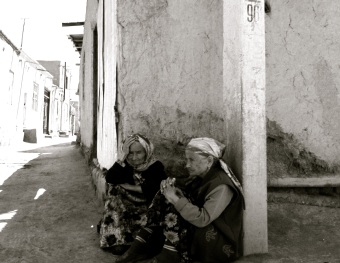 085 'Women on Khiva Street Corner' - Uzbekistan